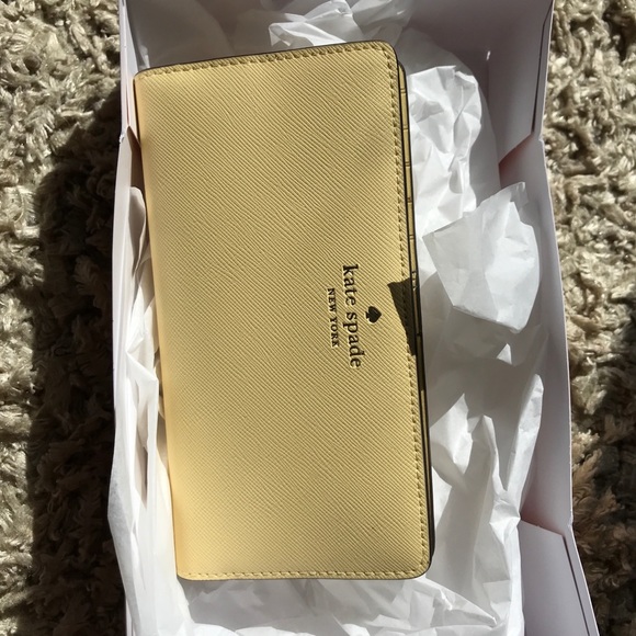 Kate spade Cameron large slime wallet Saffiano PVC Butter yellow - Picture 4 of 11